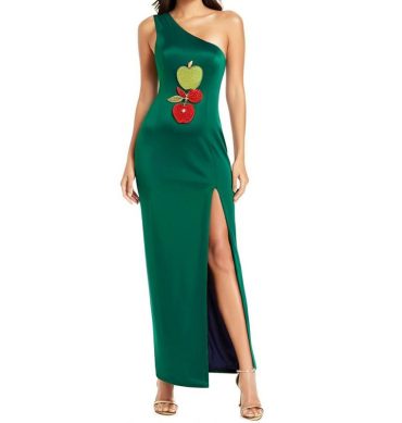 WomenOne Shoulder Side Slit Sleeveless Knit Gown Evening Party Dress
